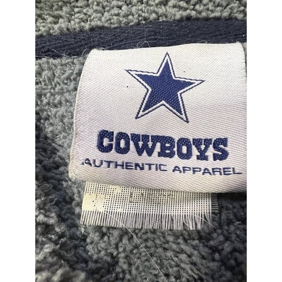 Dallas Cowboys Jacket Mens LG Blue Sherpa Lined Spell Out Logo NFL Hoodie - Picture 3 of 6